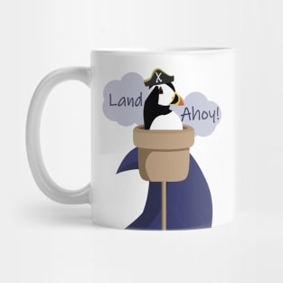 Land Ahoy! Pirate Puffin in a Lookout Mug